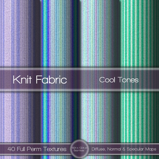 {L} Knit Fabric-Stripes-Cool Tones