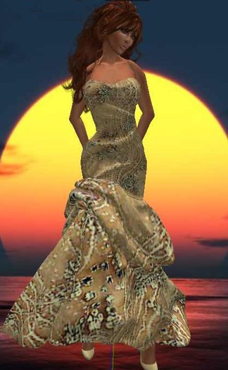 Gold Diamond Mesh Gown