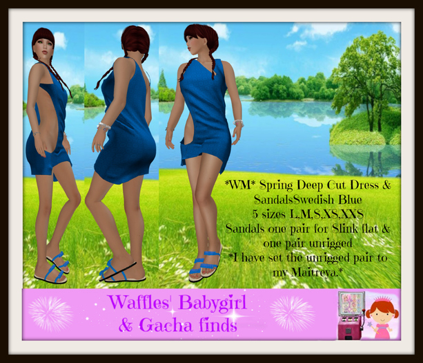 *WM* Spring Deep Cut Dress  Swedish Blue