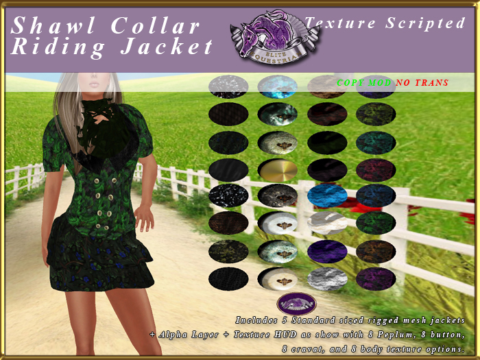 *E* Shawl Collar Riding Jacket [BOXED] Texture Scripted
