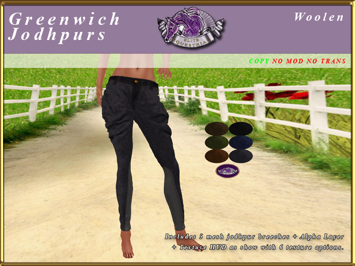 *E* Greenwich Jodhpurs [BOXED] Texture Scripted Woolen