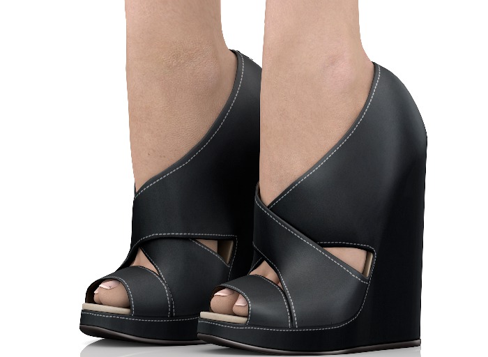 fame femme : Tifani spring Wedges - Black