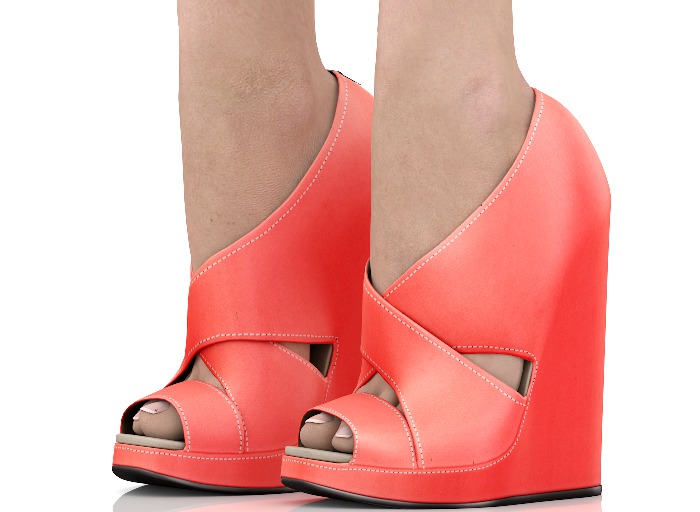 fame femme : Tifani spring Wedges - Peach Echo