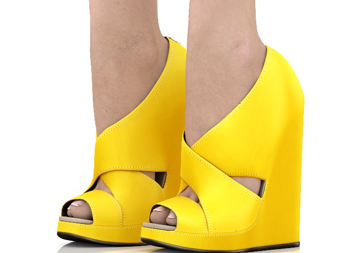 fame femme : Tifani spring Wedges - Buttercup
