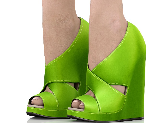 fame femme : Tifani spring Wedges - Green Flash