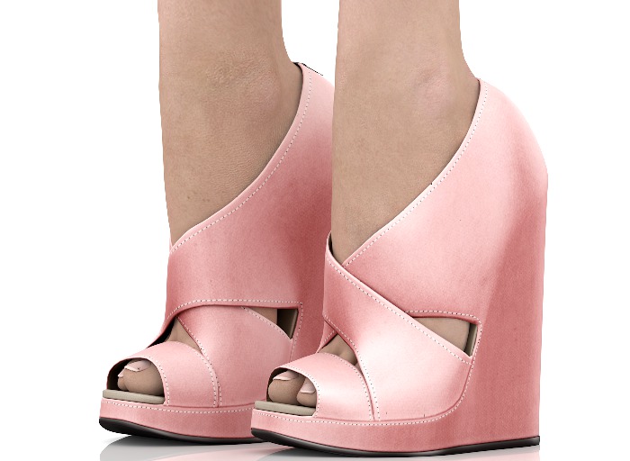 fame femme : Tifani spring Wedges - Rose Quartz