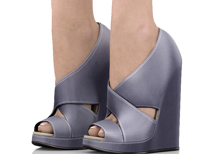 fame femme : Tifani spring Wedges - Lilac Gray