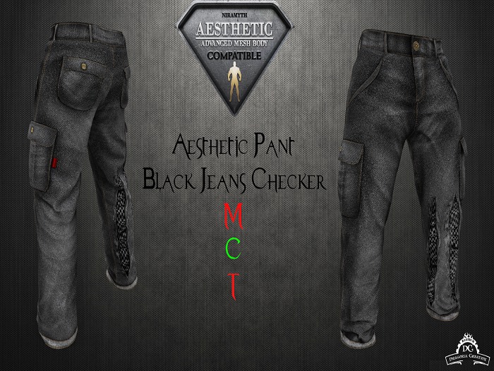 *DC* AESTHETIC Pants - Black Jeans Checker