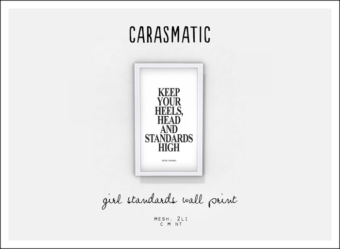 carasmatic. girl standards wall print