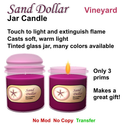 Sand Dollar Jar Candle - Vineyard (packaged)