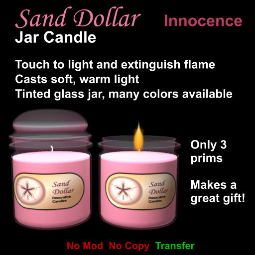 Sand Dollar Jar Candle - Innocence (packaged)