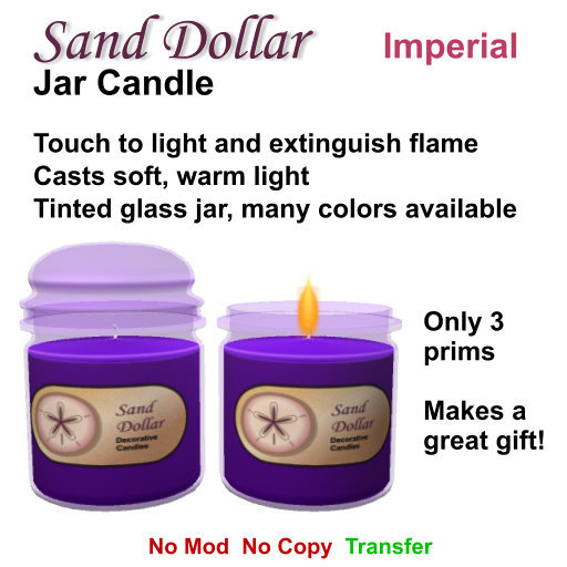 Sand Dollar Jar Candle - Imperial (packaged)