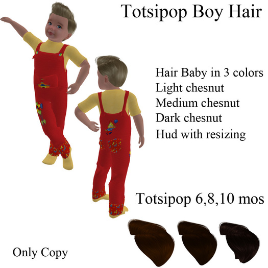 Totsipop Boy Hair Chesnut