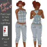 <3 A's Fashions <3 Light Blue Plaid Capri & Tank w/Bow