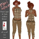 <3 A's Fashions <3 Brown Plaid Capri & Tank w/Bow