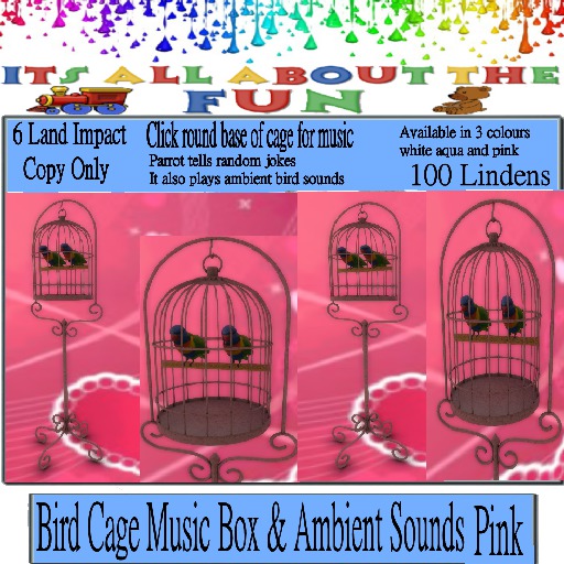 Bird Cage Music Box & Ambient Sounds Pink
