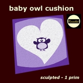 kids - baby owl cushion heart