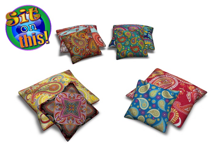 Sit on This! Sitpillow Paisley Red Blue