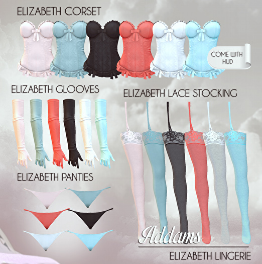 Addams // Elizabeth Lace Stockings T/O // White