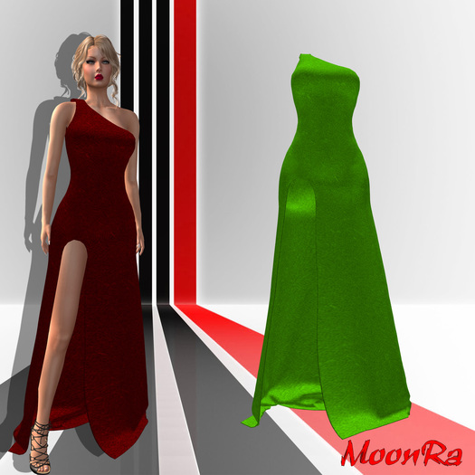 MoonRa Green Slit Gown