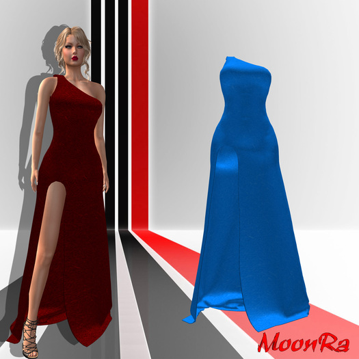 MoonRa Blue Slit Gown