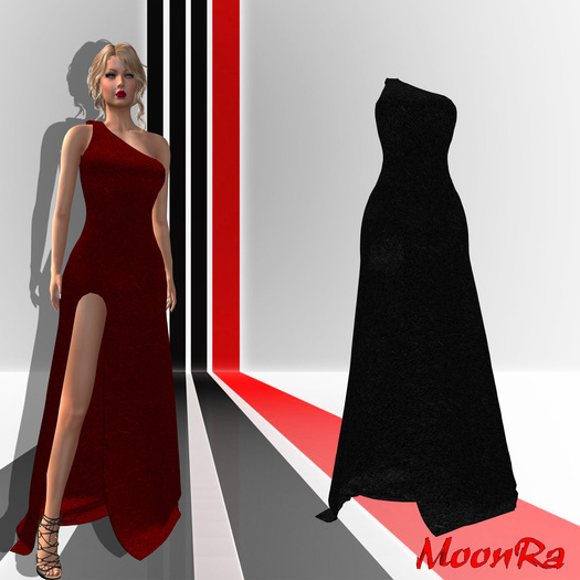 MoonRa Black Slit Gown