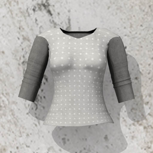 *LS* long T gray dot 2tone