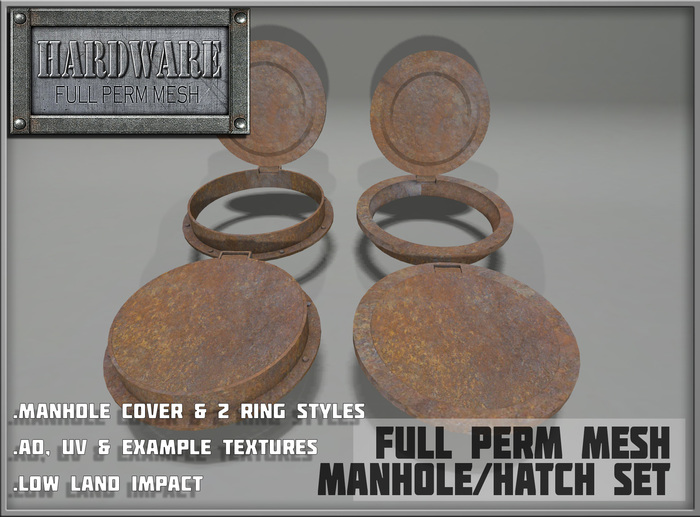 Second Life Marketplace - HARDWARE Manhole/Hatch Set