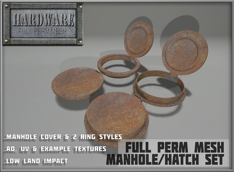 Second Life Marketplace - HARDWARE Manhole/Hatch Set
