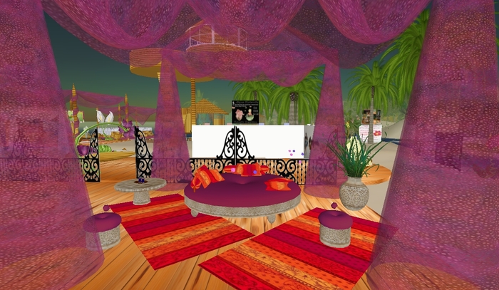 SALON ORIENTAL / ORIENT LIVING ROOM SET "SHEHERAZADE" WITH CURTAINS AND ANIMATIONS