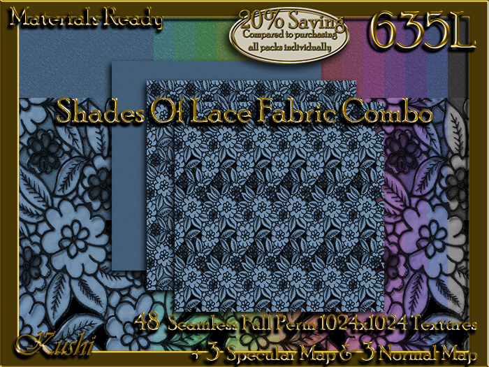 Shades Of Lace COMBO Fabric Seamless Textures full perm