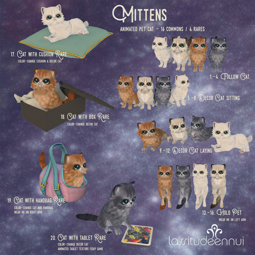 lassitude & ennui 20. Mittens cat with tablet rez me - RARE