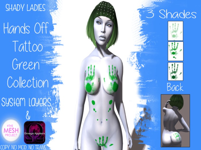 Shady Ladies- Hands Off Tattoo - Greens Collection- [BOXED]