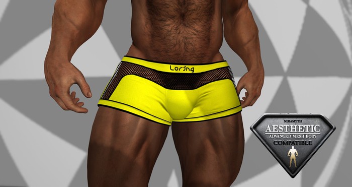 Mesh Sports Shorts Yellow