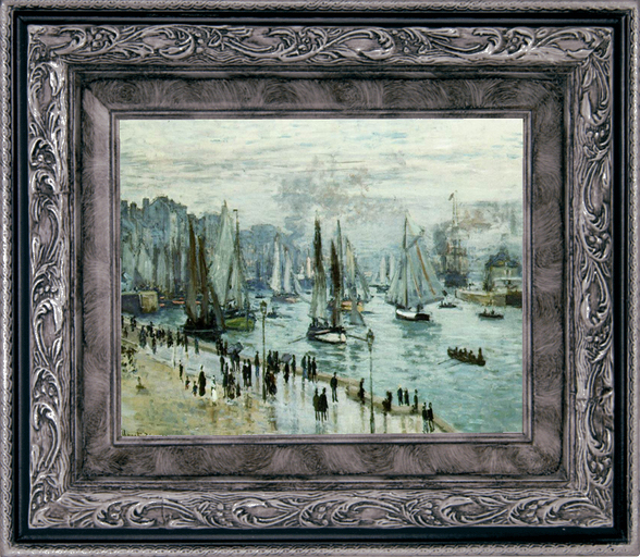 Monet fishing Boat LeHavre Painting with frame