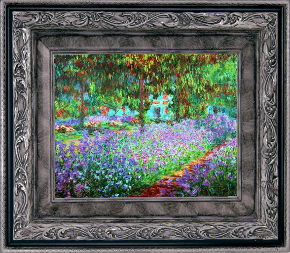 Monets Garden At Givency Painting with frame