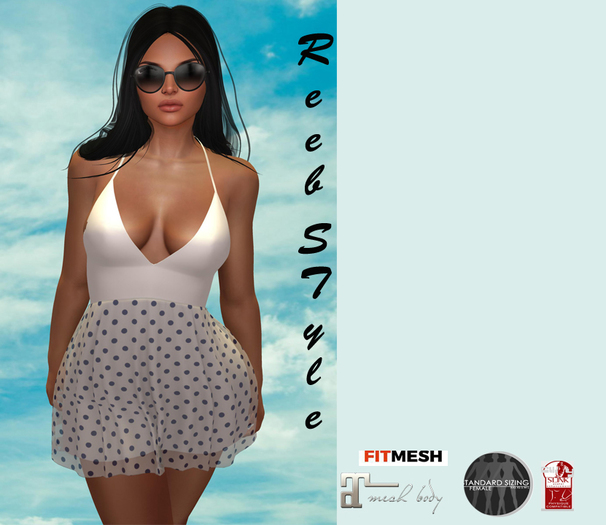 409-Reeb style ipek beyaz-mavi