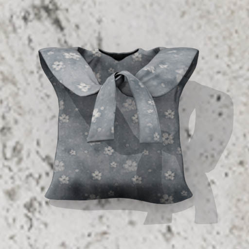 *LS* wrapped long T blue flower