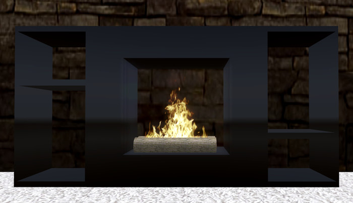 Black Modern Fireplace