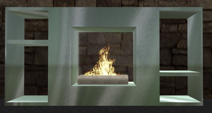 Green Modern Fire Place