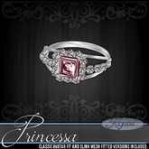 :::Krystal::: Princessa - Ring - Platinum - Rose