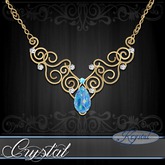 :::Krystal::: Crystal - Necklace - Gold - Blue Opal