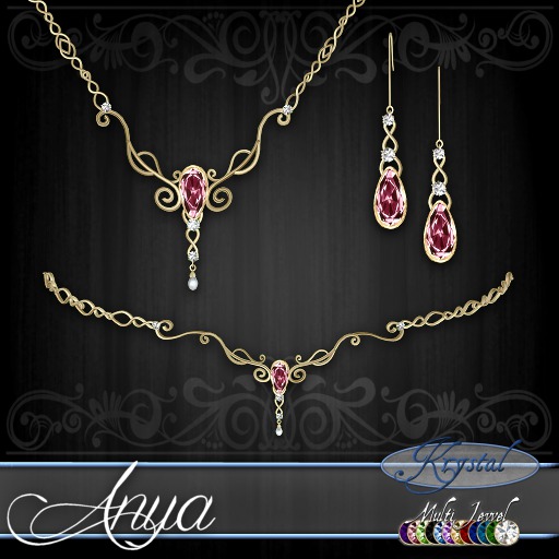 ::: Krystal ::: Anya - Jewelry Set - Gold - MultiJewel (Simple)