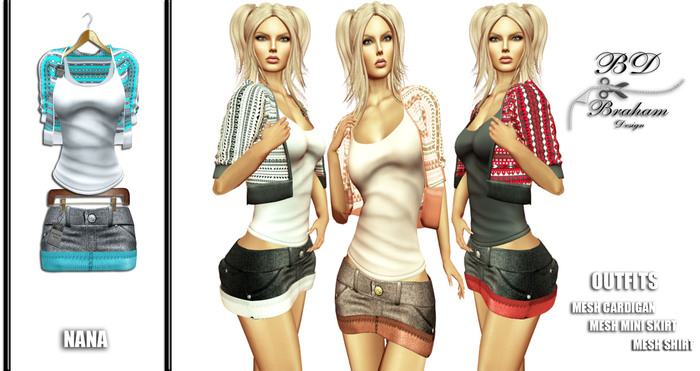 Braham Design NANA Blue Outfits Mesh