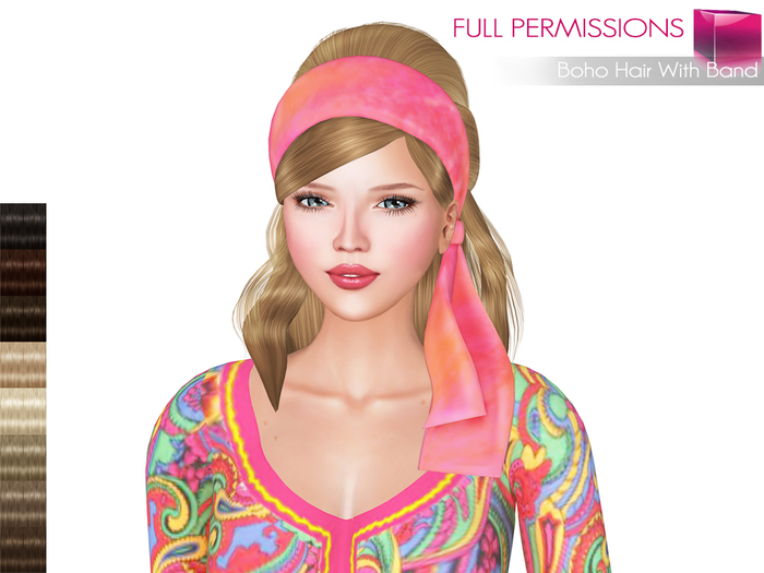 Full Perm Rigged Boho Retro Hair With Hairband - 8 Colors