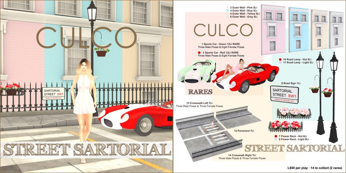 2 -Culco- Street Sartorial - Sports Car - Red 12Li RARE
