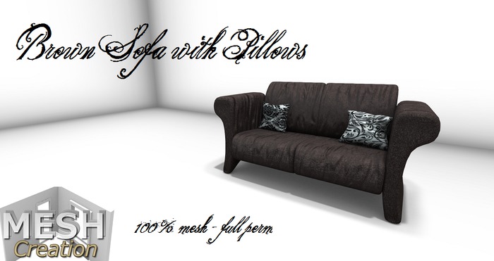 Brown Sofa With Pillows (box)