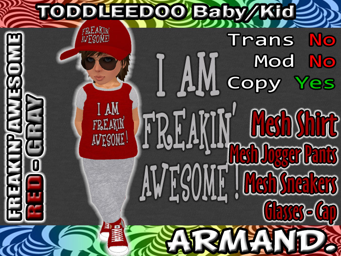 --ARMAND-- FREAKIN' AWESOME - RED-GRAY