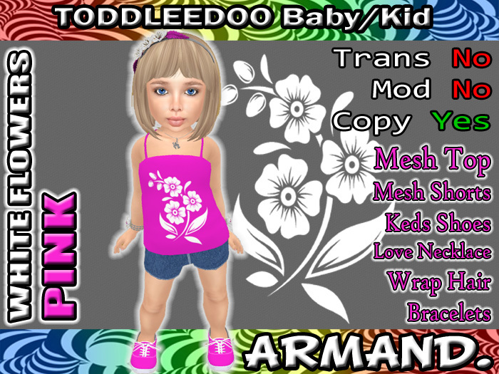 --ARMAND-- WHITE FLOWERS - PINK
