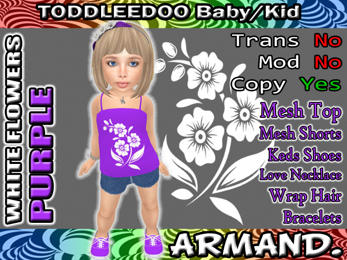 --ARMAND-- WHITE FLOWERS - PURPLE